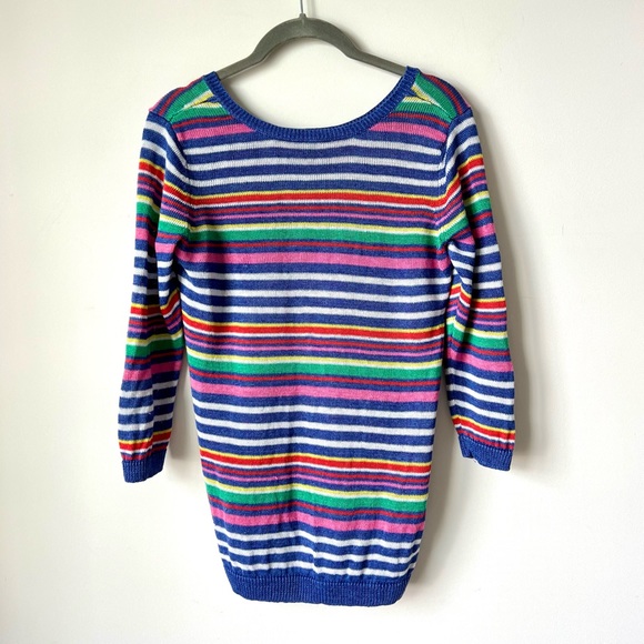 TALBOTS Petite Lightweight Colorful Striped Linen 3/4 Sleeve Sweater—SZ. MP - Picture 13 of 14